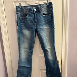 American Eagle Outfitters Kick Crop Blue Jeans